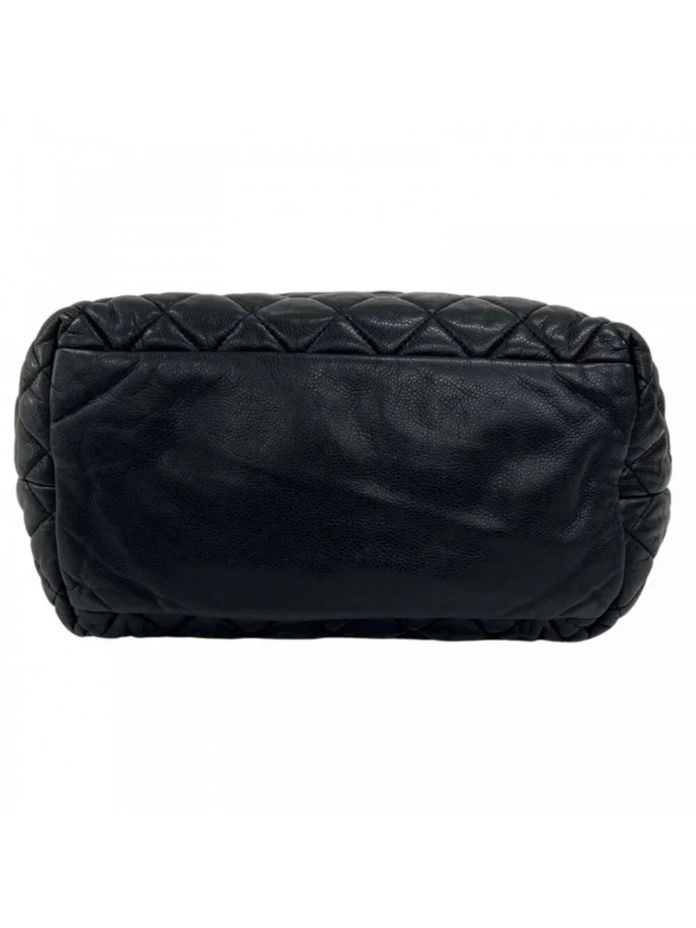 Chanel Handbag Coco Cocoon Leather Black Silver